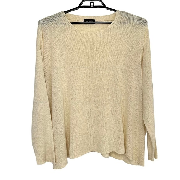 ESKANDAR Womens Silk Blend Boxy Open Knit Sweater Sz O/S? Cream Long Sleeve - Picture 1 of 8